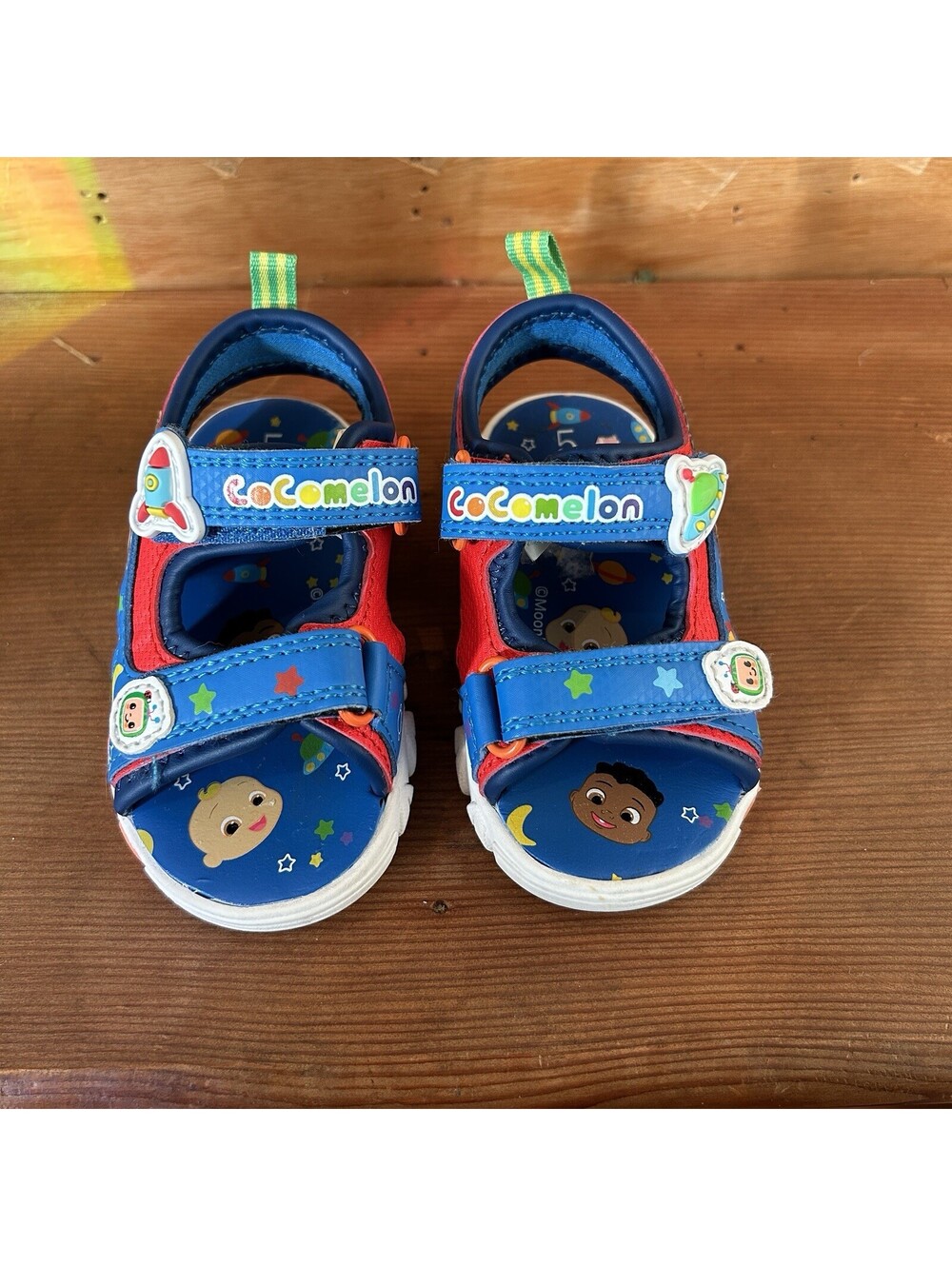 CoComelon JJ Cody Toddler Sandals Size 5 Blue Multicolor
